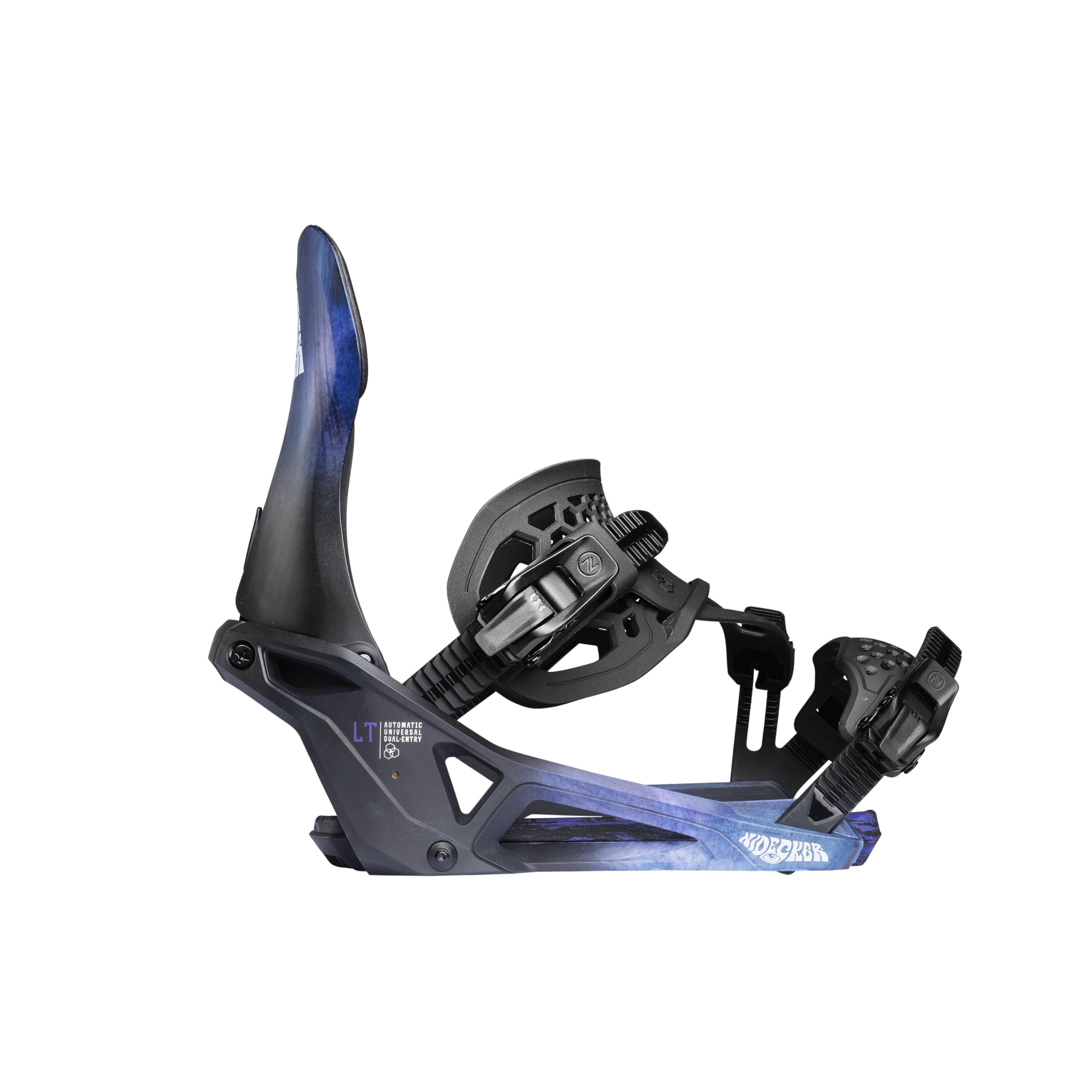 Nidecker LT Supermatic Fijaciones de Snowboard - Fijación automática de Doble Entrada con Pedal de talón y Ajuste Universal