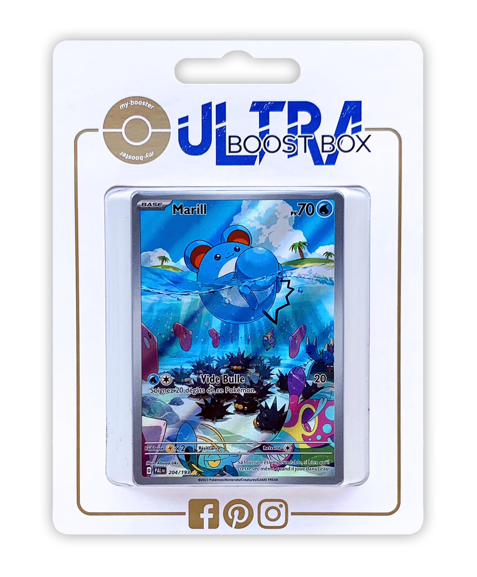 Marill 204/193 Alternative Shiny Pokémon Gallery - Ultraboost X Écarlate et Violet 02 Évolutions à Paldea - Box z 10 francuskich kartami Pokémon