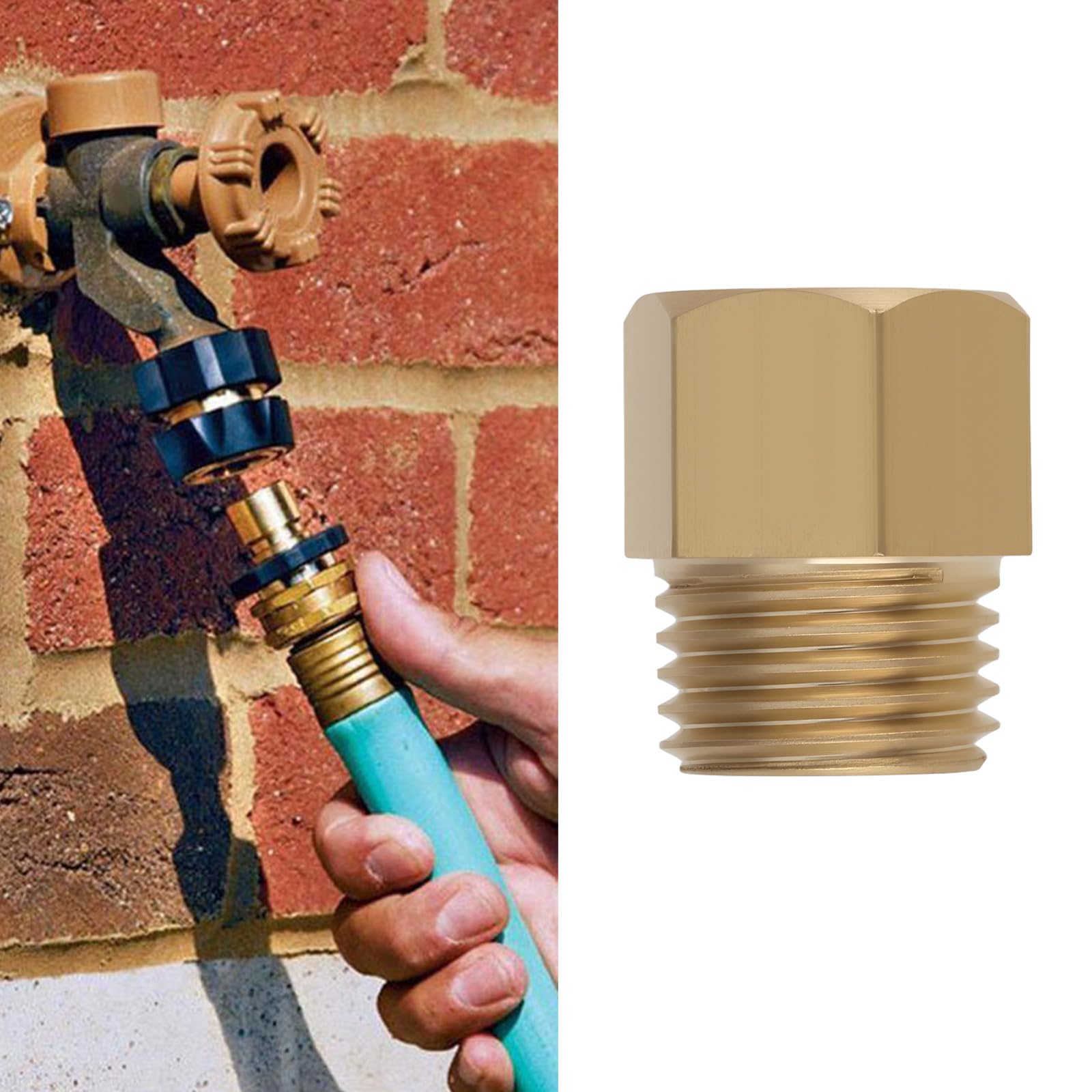 Aexit Adattatore Per Tubo In Ottone Da 16mm Maschio A 12mm Femmina, Raccordo A Bussola Esagonale Per Idraulica