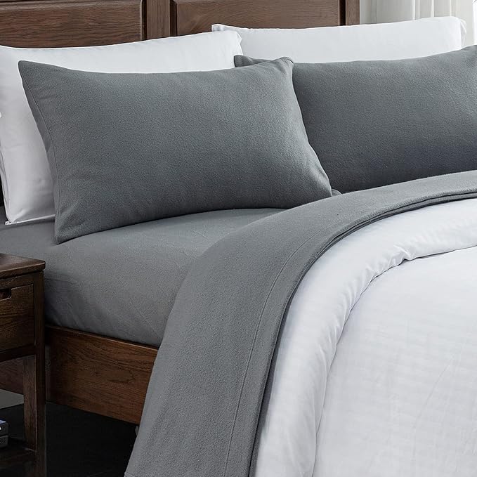 Softan Micro Fleece Queen Sheets Set 4Piece Polar Velvet Fleece Bed Sets with 15" Deep Pocket