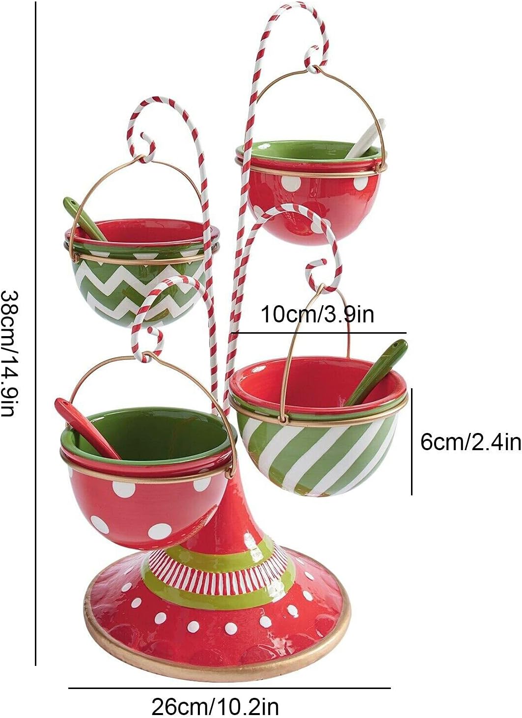 Be Merry Snack Bowl Stand,Christmas Snack Serving Stand,Whimsical Style for Buffet or Table Four Bowls Snack Stand,Dessert Stands Fruit Plates for Christmas Party Decorations (Red1) : Home & Kitchen