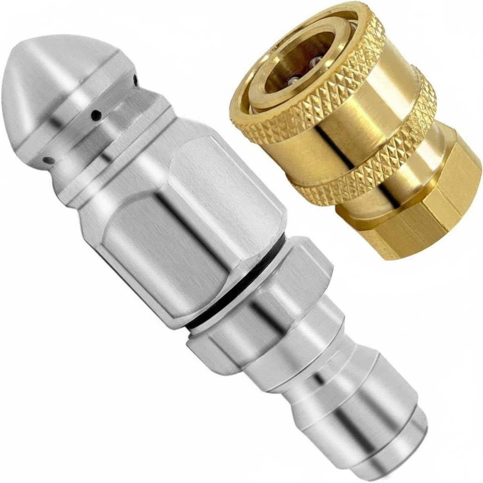 2 Pieces 1/4 Inch Quick Connect Jetting Nozzle 5000 PSI Rated Sewer Cleaner Nozzle Heavy Duty Stainless Steel Pressure Washer Drain Cleaner Attachment|Home & Garden| Yard Garden & Outdoor-image-14