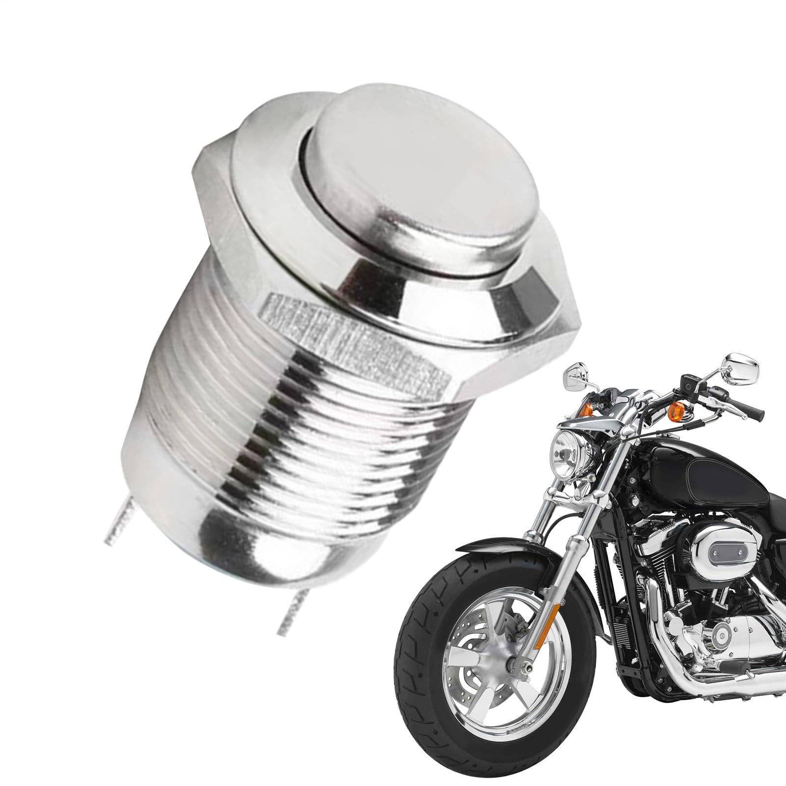 Small Push Button,12mm Round Self-Resetting Trigger | Metal Momentary Push Button On Off,for Automotive Outdoor Workshop Machine Equipment Home Electronics Factory