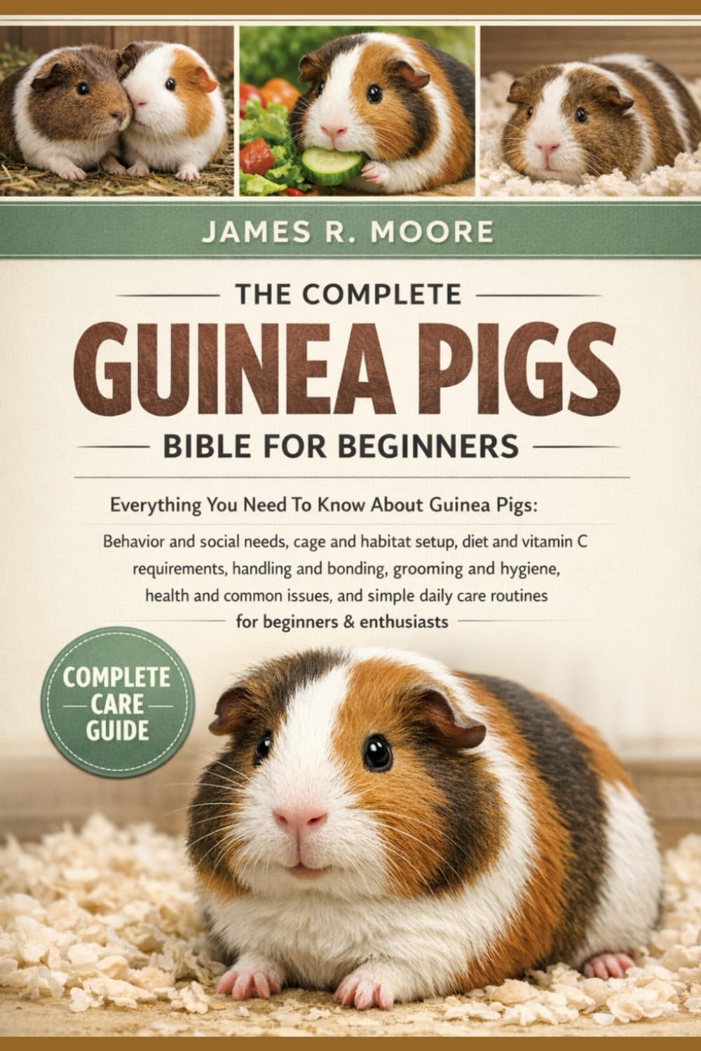 THE COMPLETE GUINEA PIGS BIBLE FOR BEGINNERS: Everything You Need To Know About Guinea Pigs: Behavior and social needs, cage and habitat setup, diet ... care routines for beginners & enthusiasts