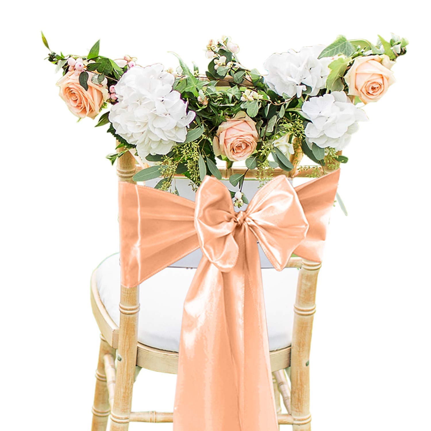 Trimming Shop 10 bandas de satén para sillas, lazos decorativos para sillas de fiesta, lazos más anchos y completos, lazos para sillas para bodas, fiestas de cumpleaños, Navidad, eventos, decoración,