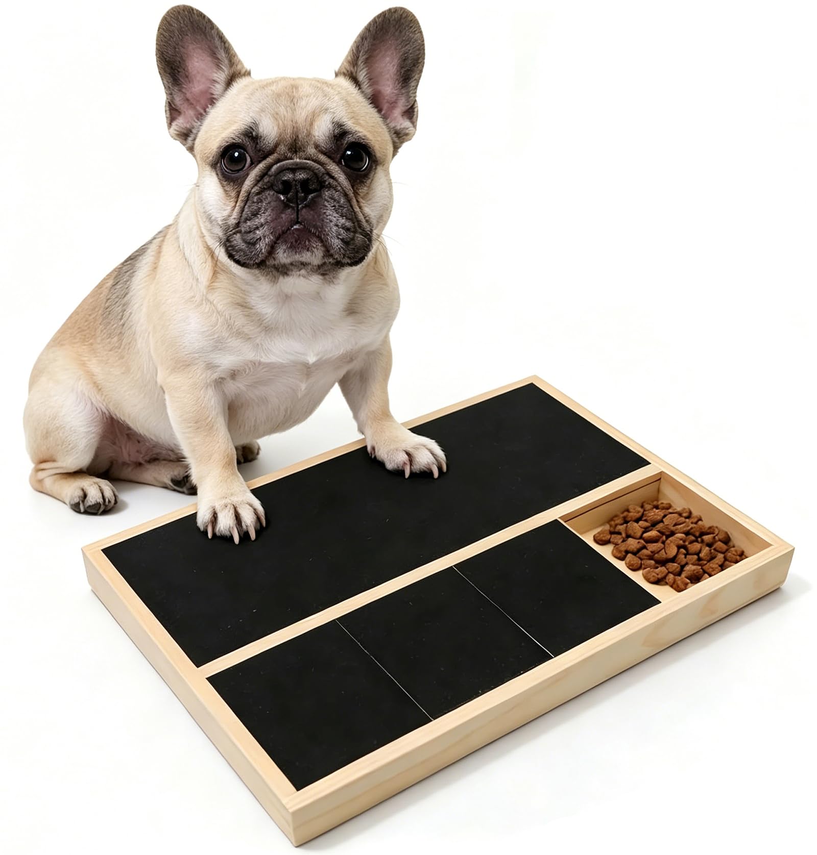 FXNFXLA Dog Nail Scratch Pad with Treat Box, Interactive Dog Nail File, Dog Nail Scratch Board, Durable Wooden Dog Scratch Pad with Hidden Snack Box, Alternative to Clippers Grinder