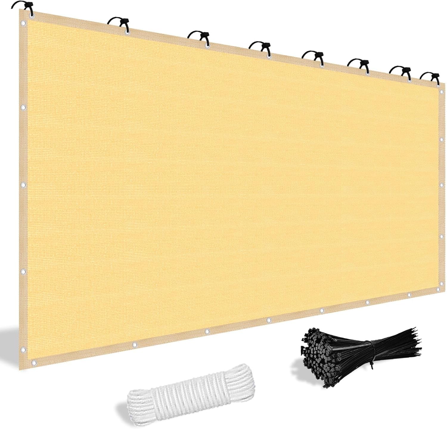 Shade&Beyond Customized Size 6' X 9' Shade Cloth with Grommets, 90% UV Protection Pergola Shade Cover Mesh Tarp Sun Screens for Patio GN06, Sand