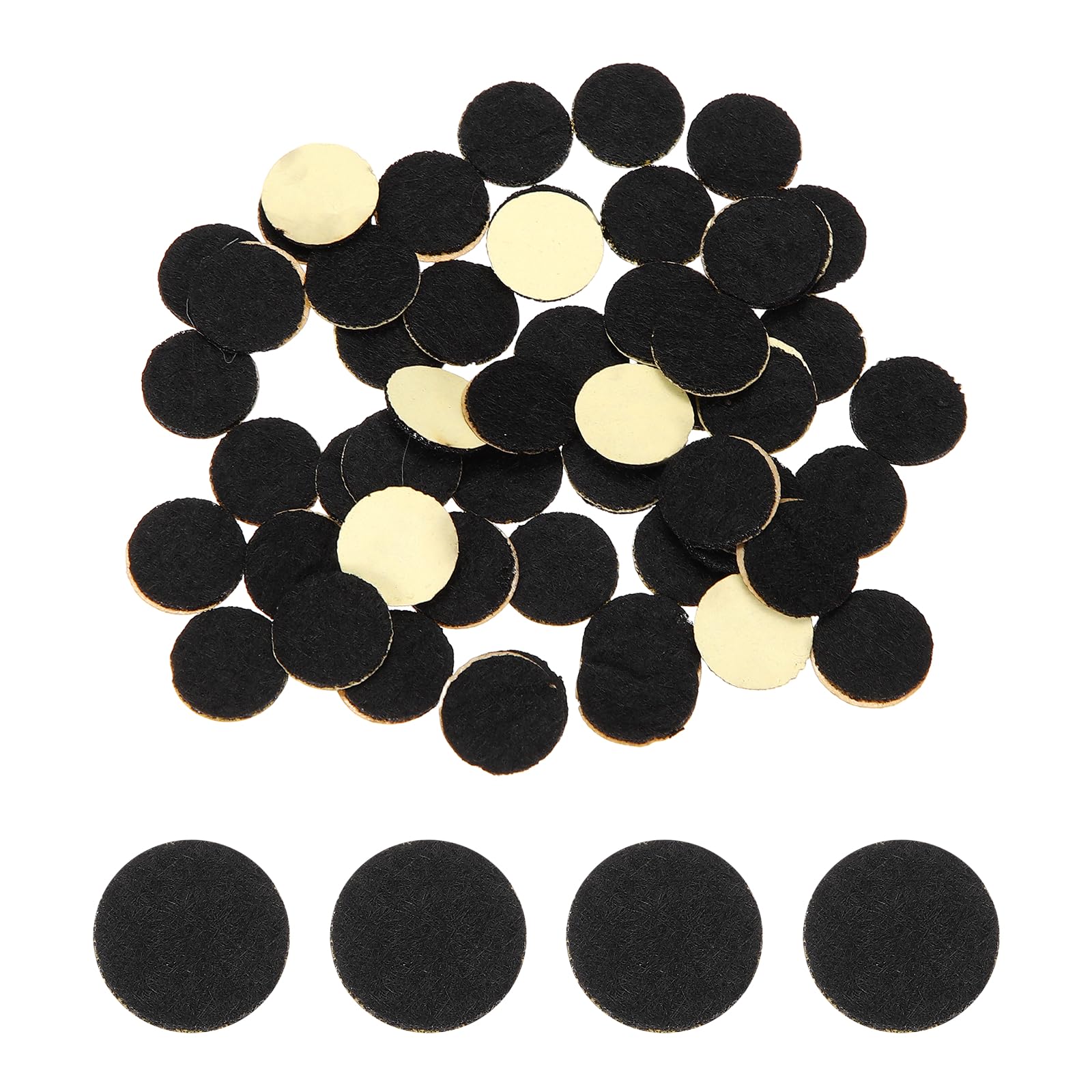 sourcing map 120 Pcs Adhesive Felt Circles, 12mm Dia 0.7mm Thick Non-Woven Fabric Circles Round Felt Furniture Stickers Pre Cut Craft Pads for DIY Sewing Handcraft Furniture, Black