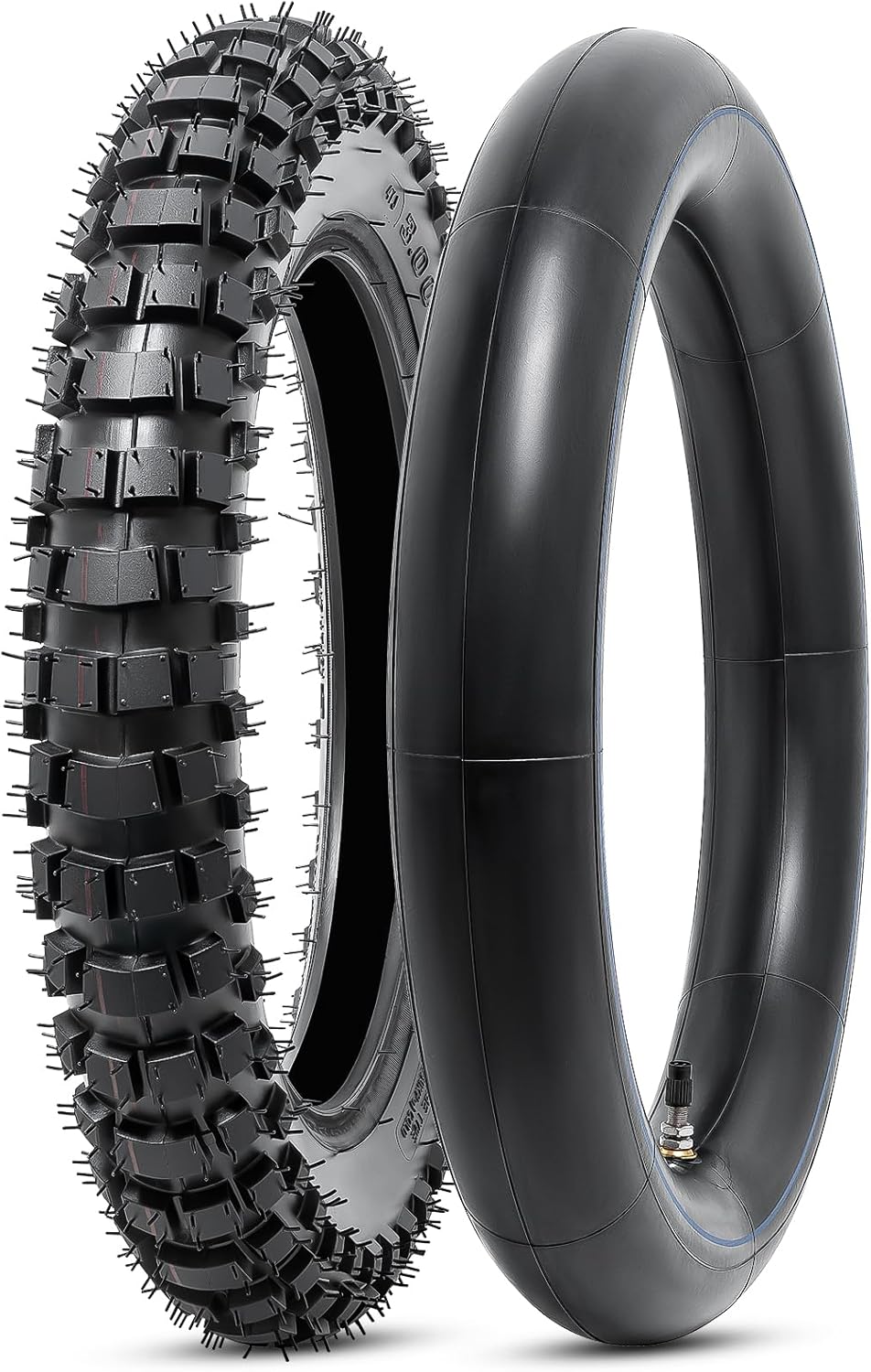 3.00-12 (80/100-12) 4PR TT 47J Dirt Bike Front/Rear Tire and Heavy Duty Inner Tube Compatible with 3.00-12 80/100-12 Off Road Pit Mini Dirt Bike/Motorcycle Tire(P-2005)