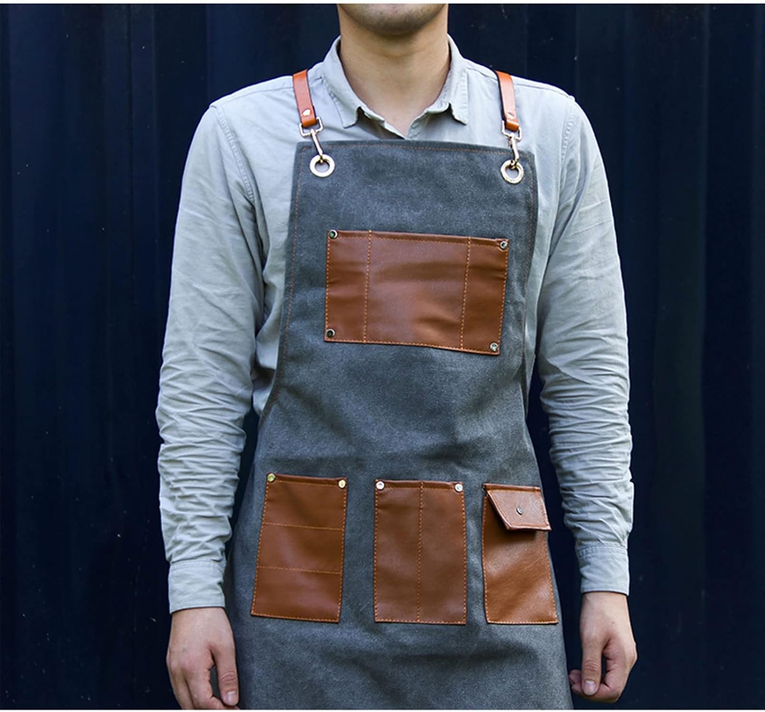 Tool Apron For Men With Pockets,Waxed Canvas Carpenter,Heavy Duty Carpenters Aprons