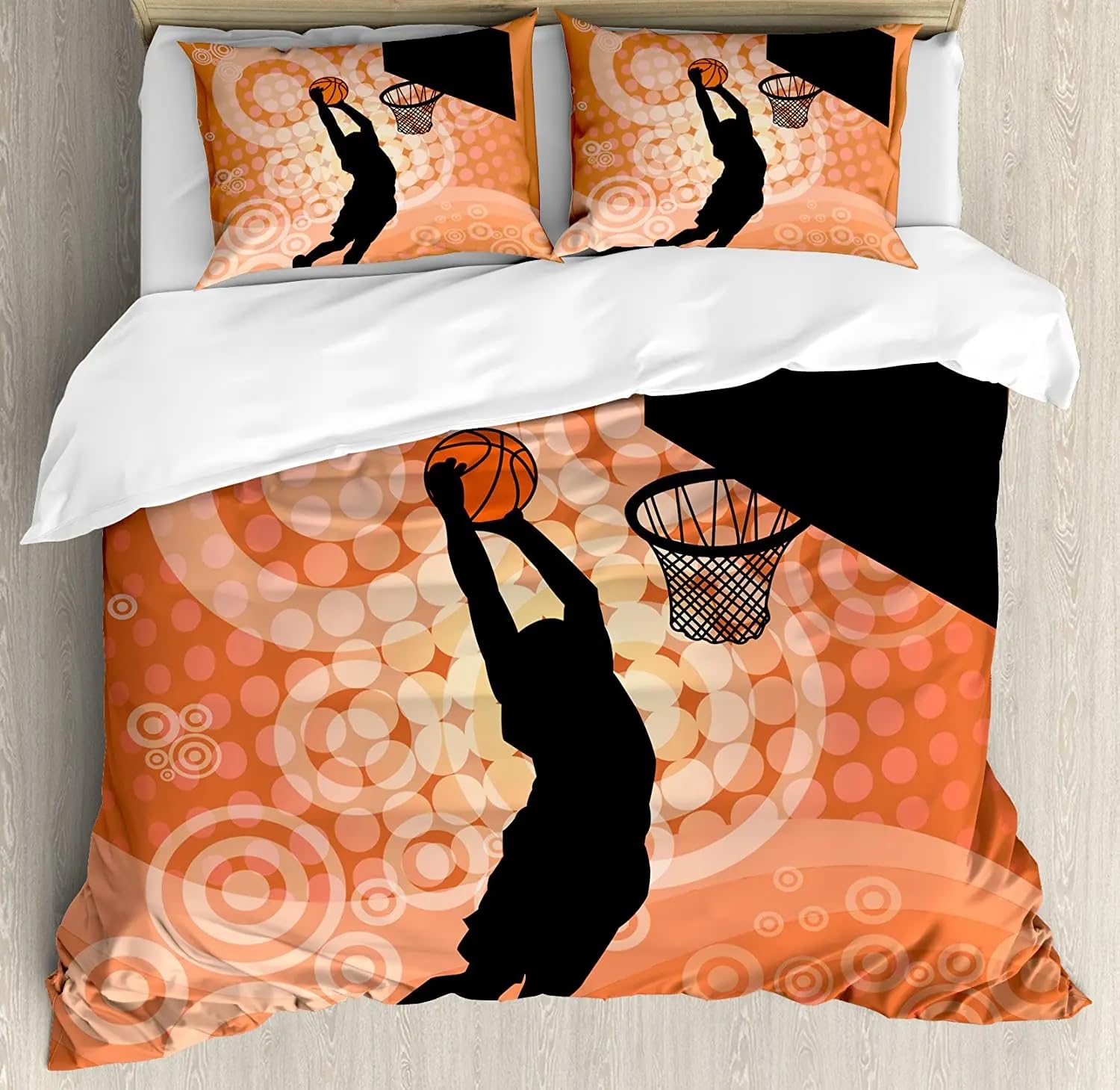 QBIDCSX Bedding Sets Single Basketball Bedding Sets Single Koala Duvet Cover 200x200cm with Zipper Closure, Hypoallergenic Quilt Cover with 2 Pillowcase for Boys Kids Girls