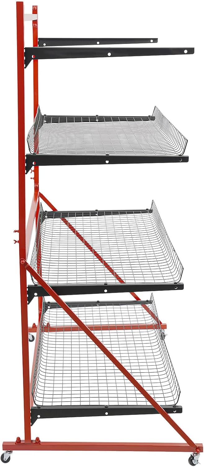 3 Shelf Universal Auto Body Rolling Parts Storage Rack for Repair Shops Parts Management Cart Heavy Duty Car Part Cart Storage Shelving Unit with Wheels