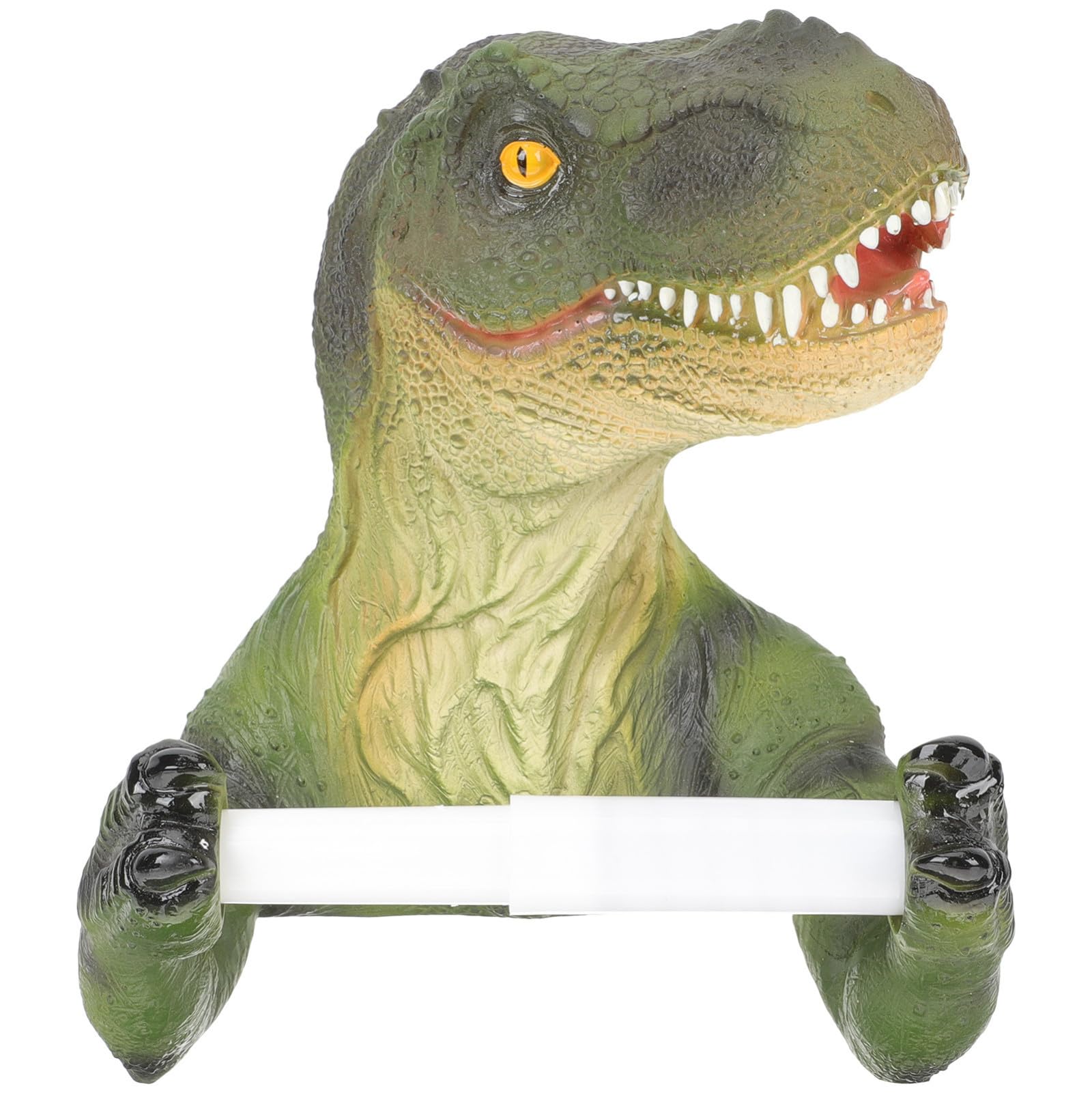 Sewroro Portarrollos de Papel Higiénico de Pared de Resina Soporte para Rollos de Papel Forma de Dinosaurio Montaje en Pared para Baño y Salón