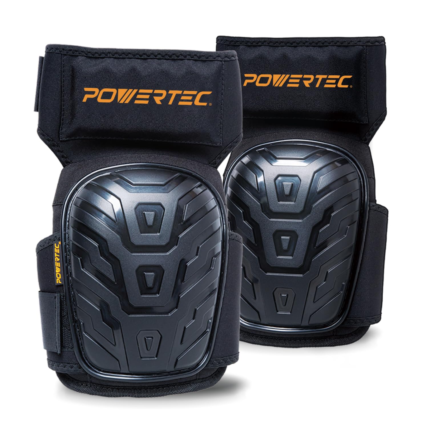 POWERTEC Safety Knee Pads for Men and Women Knee Support with Adjustable Thigh Straps Heavy Duty Shell Soft Foam and Thick Gel Cushion for Work, Construction, Flooring, Roofing (71879V)