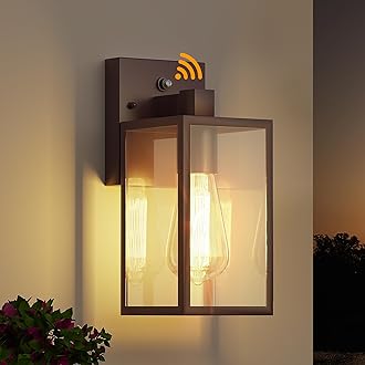WIHTU Oil Rubbed Bronze Dusk to Dawn Porch Lights Fixtures - Outdoor Exterior Sensor Wall Sconce Lamp, Waterproof Wall Lantern, Anti Rust Coach Lights for Doorway, Garage