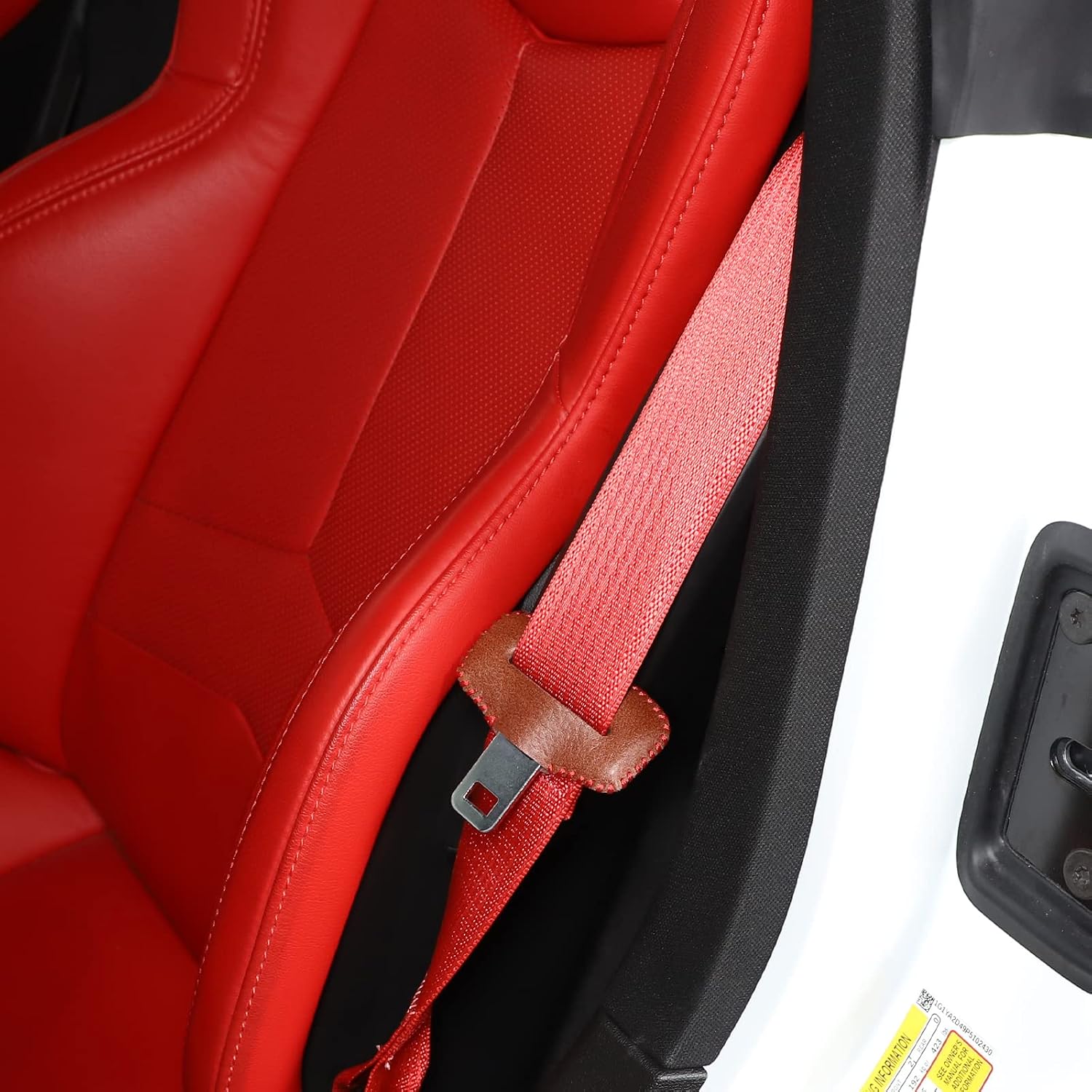 Daeiclru Safety Belt Buckle Trim Cover Compatible with Chevrolet Corvette C8 2020-2023, Anti-Scratch Seat Belt Buckle Protector, Car Interior Accessories