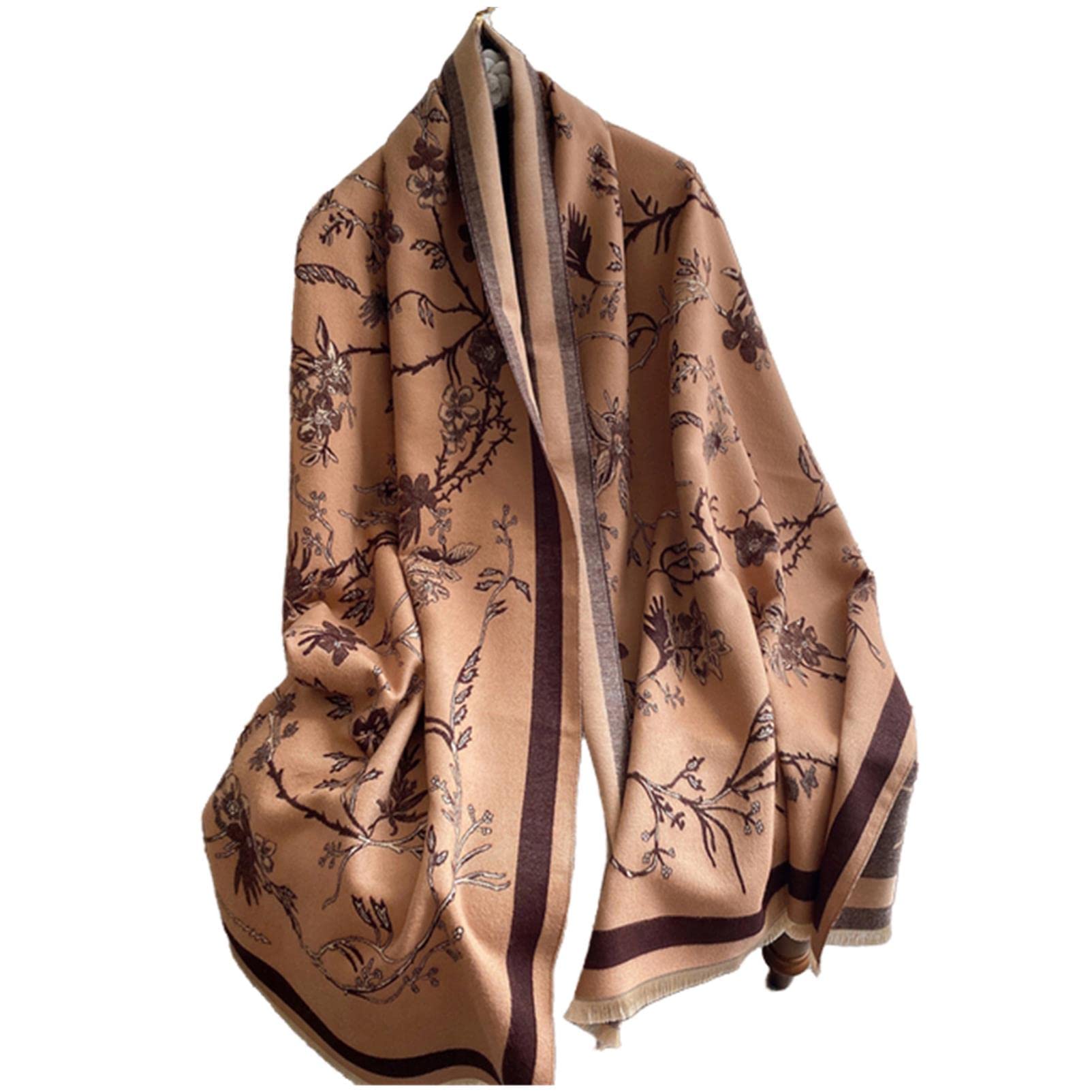URYYRIT Foulard Écharpe Cachemire Chaude Dames Imprimer Un Châle De Couverture Hivernale Épaisse Et Envelopper Pashmina 180 * 65 Cm Femmes-Wyt150-3