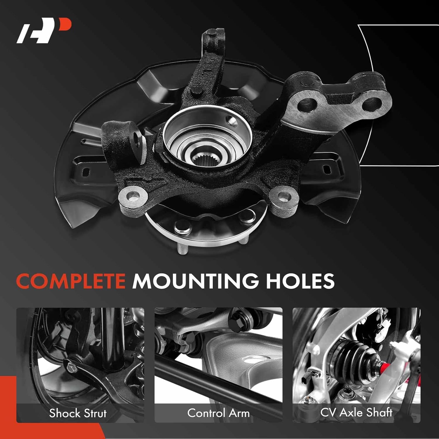A-Premium Front Left Steering Knuckle & Wheel Bearing Hub Assembly Compatible with Toyota Matrix 2009 2010 2011 2012 2013, 2.4L, AWD, Driver Side
