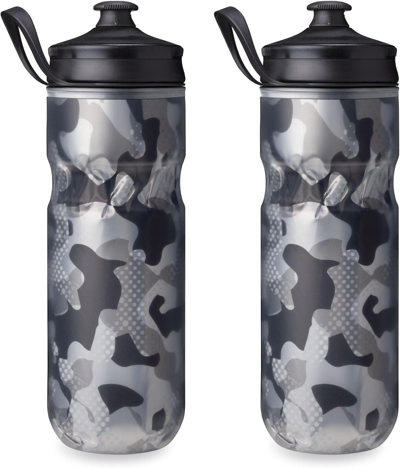 HydraPak | Polar Bottle - Polar Sport Insulated Water Bottle 2-Pack - BPA-Free, Sport & Bike Squeeze Bottle with Handle (Contender Black, 600ml / 20oz)