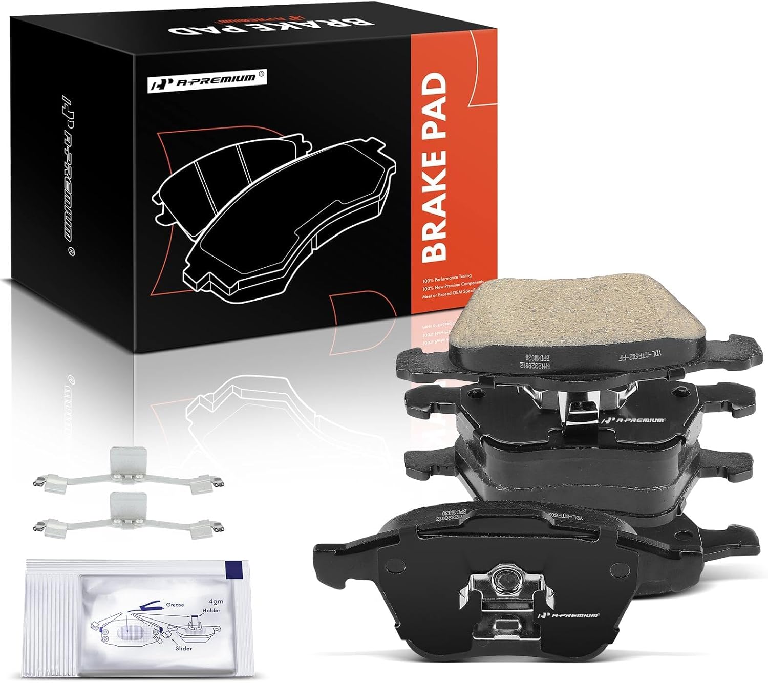 A-Premium Front Ceramic Brake Pads Set Compatible with Volvo Models - XC90 2003-2014, fits with 13.23 inch (336mm) Front Rotors, 4-Pack