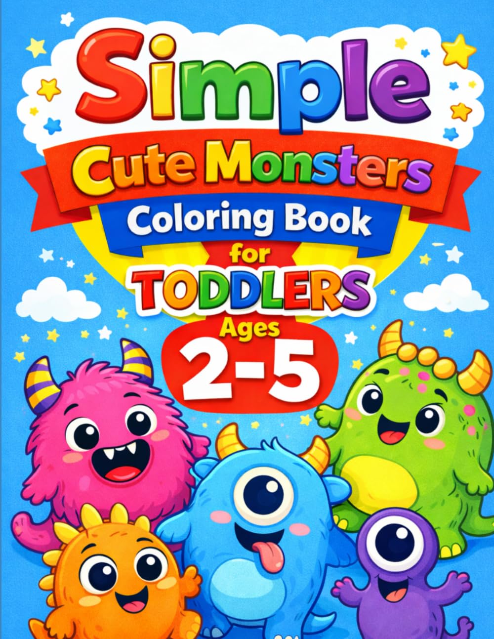 Simple Cute Monster Coloring Book for Toddlers Ages 2–5: Big, Easy & Cute Designs for Little Hands (Little Hands Coloring Book Series)