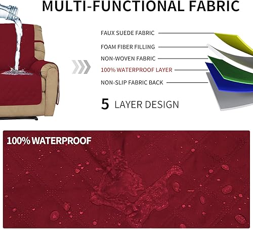 Miniatura 3 de Easy Going - Funda de sofá impermeable, también para silla reclinable, de tela antideslizante, para sala de estar, lavable, protector de muebles,