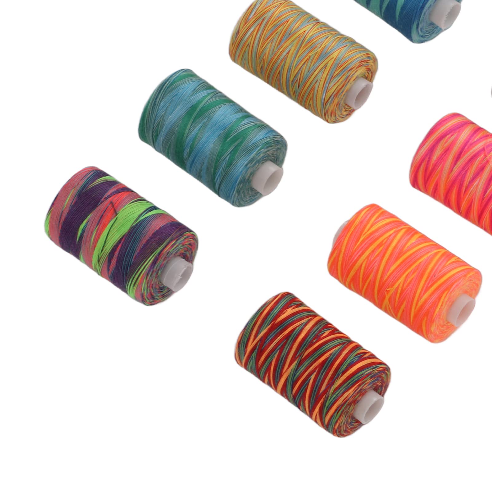 10Pcs Embroidery Machine Thread Wear Polyester Variegated Sewing Thread Set Household Use