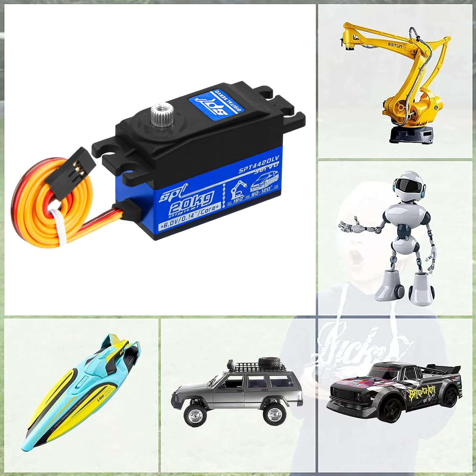 20kg RC Digital Servo Alta Coppia Full Metal Gear & Sterzo Servo Braccio per 1/10 RC Auto