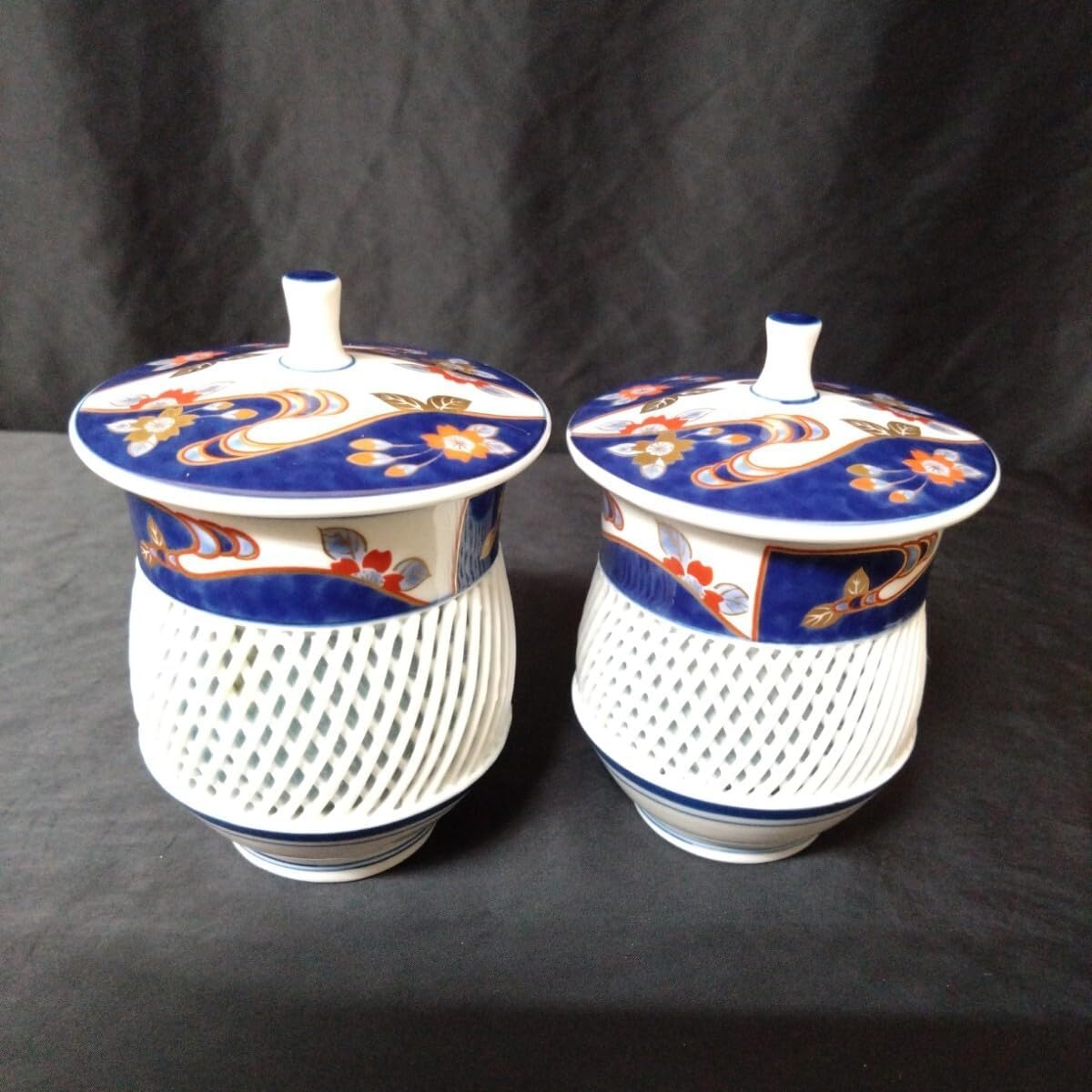 赤膚焼　大塩昭山　奈良絵湯呑み　5個組 赤膚焼 大塩昭山 奈良絵湯呑み 5個組 赤膚焼 大塩昭山 奈良絵湯呑み 5