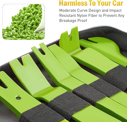 Miniatura 7 de GOOACC - Juego de 19 herramientas para desmontar e instalar molduras, tapizado plástico automotriz, panel de puerta, audio con bolsa de