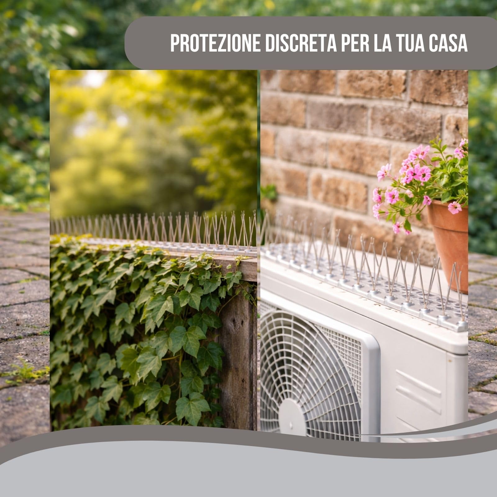 PLANTAWA Dissuasori Piccioni 25 cm Pack 12 – Spuntoni Anti Piccioni per Balcone, Davanzali e Ringhiere, Protezione Anti Uccelli per Esterno