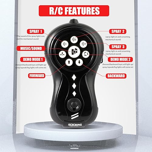 Miniatura 5 de Araña de control remoto de 11 pulgadas (11.0 in), robot araña realista con aerosol/luces/efecto de música, juguete de control remoto inalámbrico