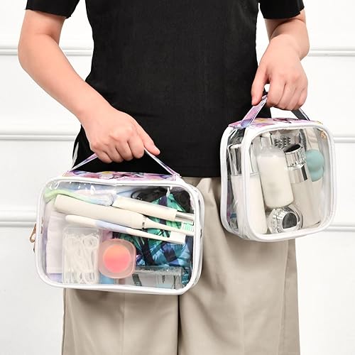 Miniatura 6 de Watercolor Butterfly Clear Toiletry Bag for Traveling,2 Pack Makeup Cosmetic Bag with Zipper,Travel Bag for Toiletries,Travel Essentials 21215154