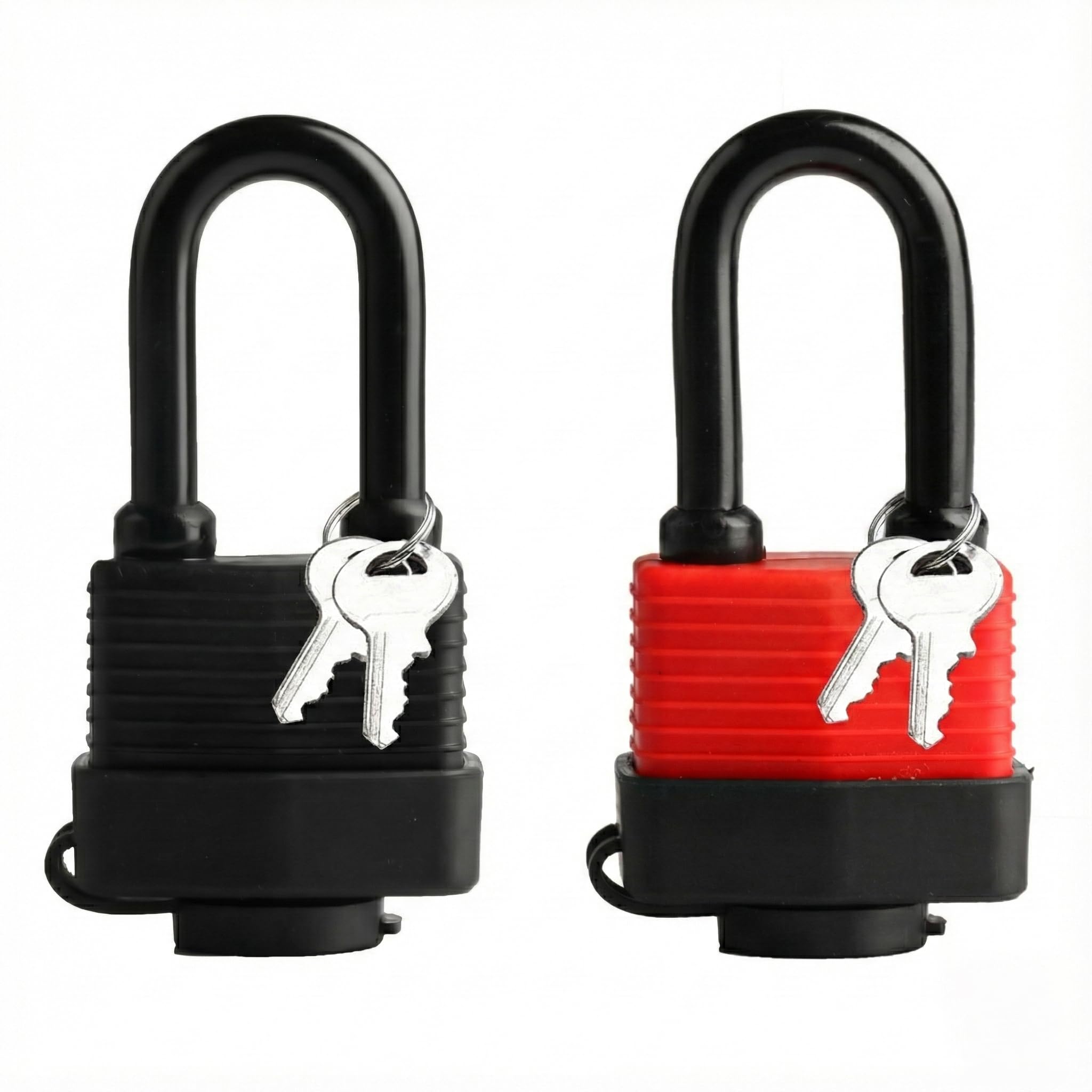 2 lucchetti con chiave, lucchetto di sicurezza, lucchetto lungo, resistente alle intemperie, con chiave, per armadietto, garage, recinzione, cancello da giardino