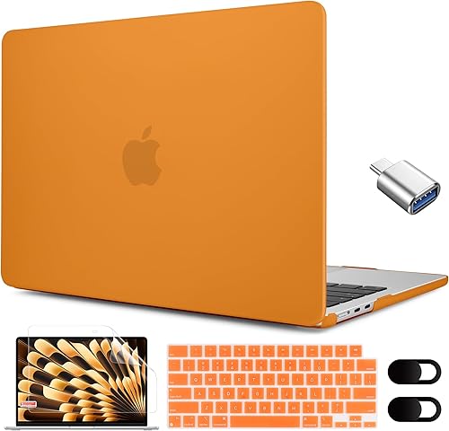 MEEgoodo Funda transparente para MacBook Air M3 de 15 pulgadas 2024 2023, compatible con modelos A3114 A2941 con M3M2, carcasa rígida para laptop