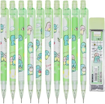 Maydahui 12 Pcs Cute 0.7mm 2B Dinosaur Mechanical Pencils With Eraser and 100 Pcs Lead Refills Dino Auto Pencils For Drawing Writing Sketching Stationery Supplies