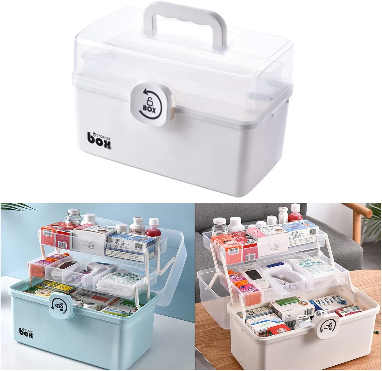 13in Tackle Box Organizer Gifts Tool Box, Clear Craft