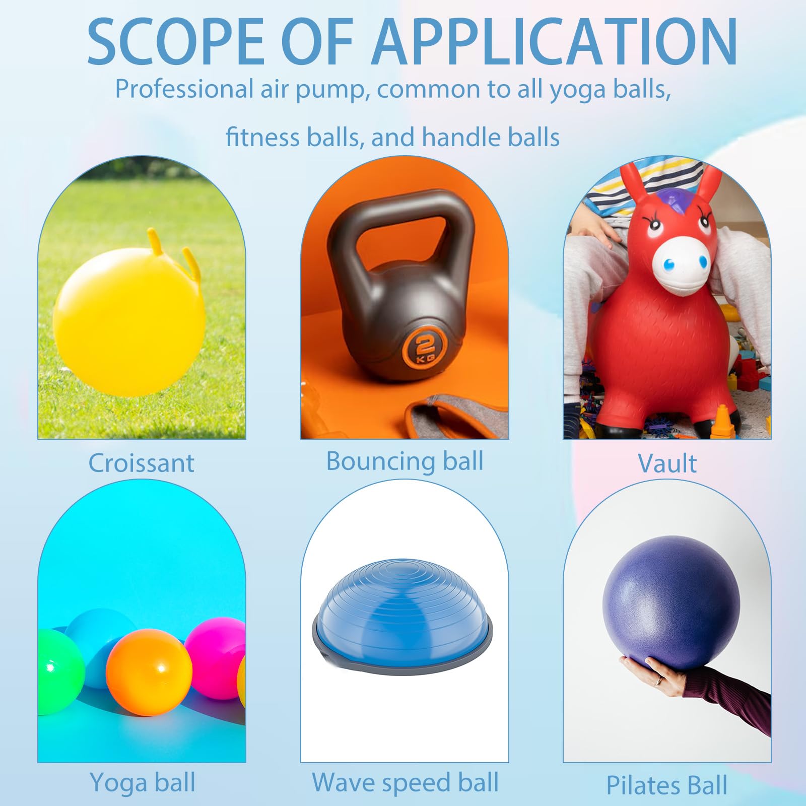 TIESOME Kit de rechange pour ballon de yoga, balle de yoga, balle de yoga, balle de Pilates, petit ballon de gymnastique, 1 dispositif de retrait et 5 bouchons d'air, blanc