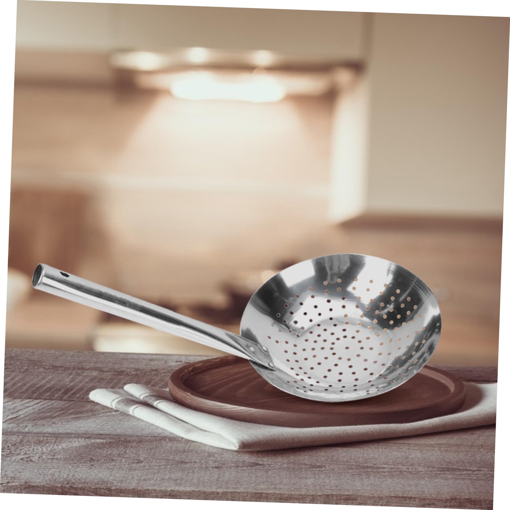 Colador de Acero Inoxidable para Cocina Colador Multifunción para Freír y Escurrir Alimentos Práctico para Familias y Restaurantes Fácil de Limpiar y Almacenar