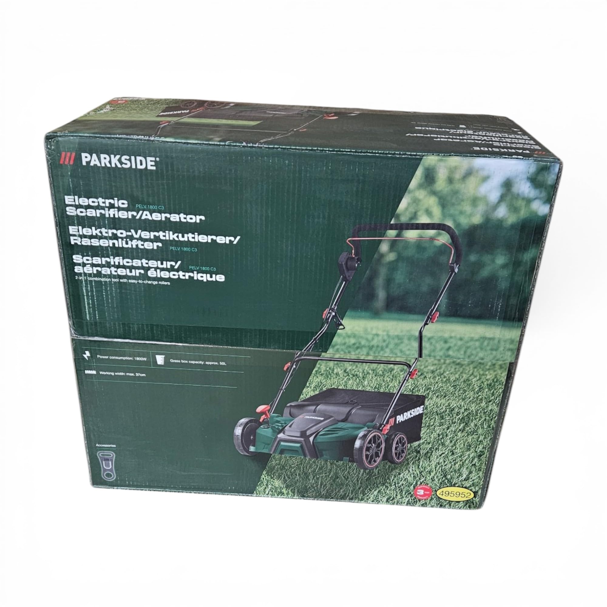 Parkside® PLV 1500 C2 - Escarificador/aireador eléctrico 2 en 1, 1500 W, escarificador, ventilador de suelo