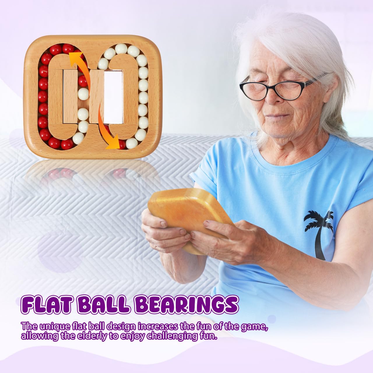 Beaupretty Juegos Cognitivos para Personas Mayores Rompecabezas De Madera con Laberinto Giratorio Y Formas Geométricas Actividades De Memoria Portátiles para Adultos