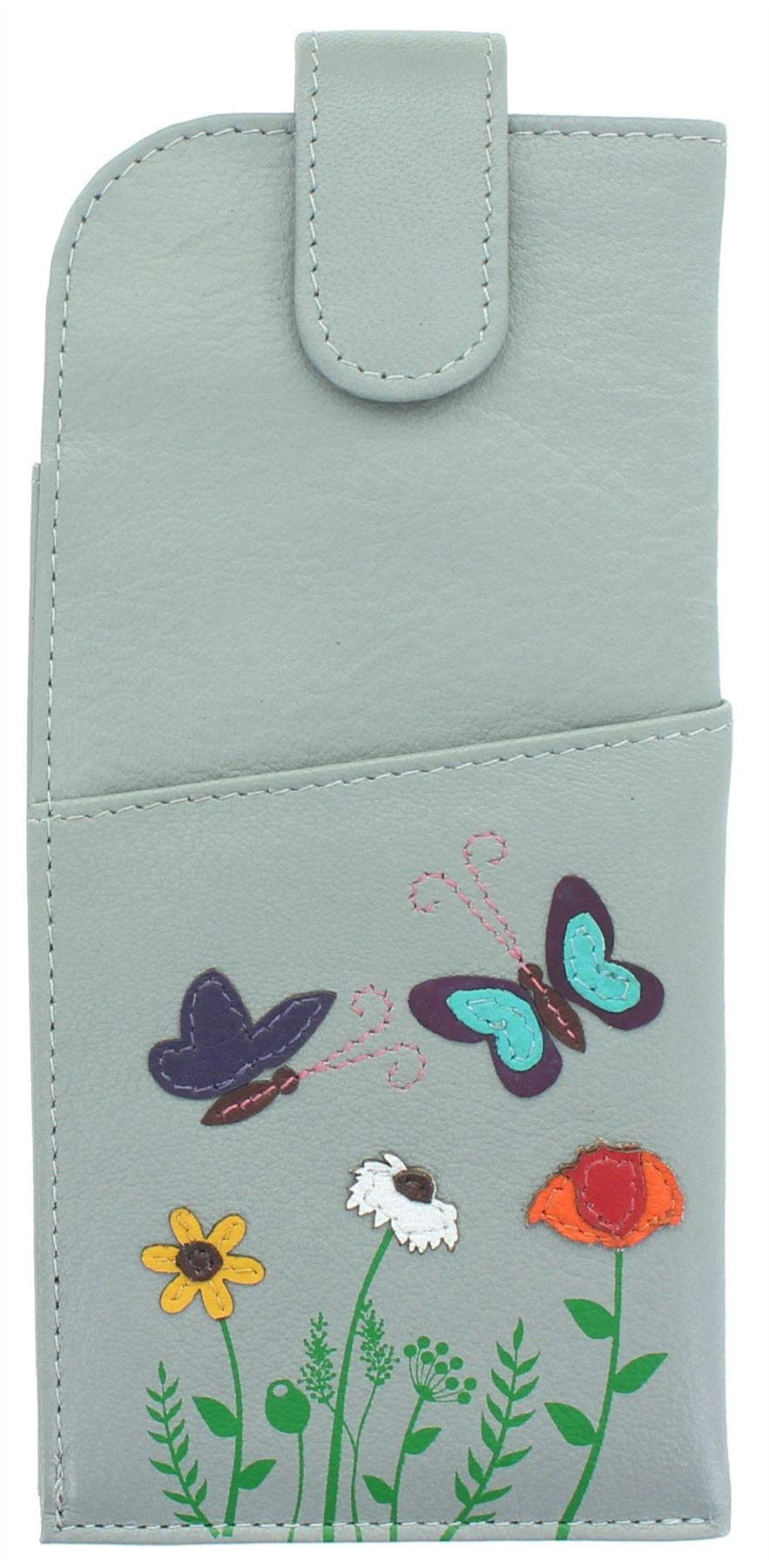 Mala Leather Sophia Collection Soft Leather Glasses Case 5159_42 Grey