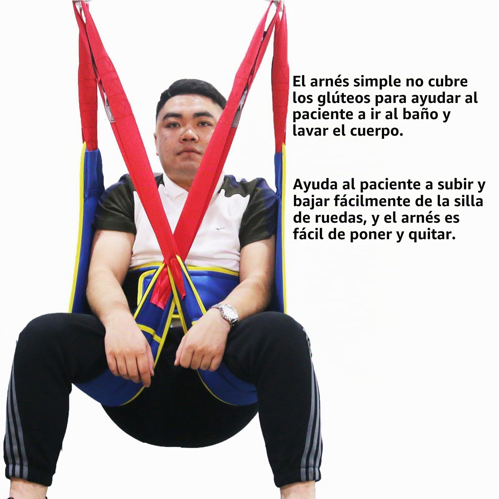 Arnes Grua Traslado Enfermos Personas Eslingas De Ducha Para Piernas Divididas Para Levantar Pacientes Ajustable Levantamiento De Pacientes Cabestrillos Carga 230Kg L