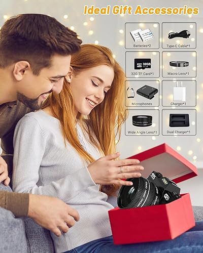 Miniatura 2 de Cámara digital para fotografía VJIANGER 4K 48MP Vlogging Cámara para YouTube con WiFi, pantalla abatible de 180 grados, zoom digital 16X, gran