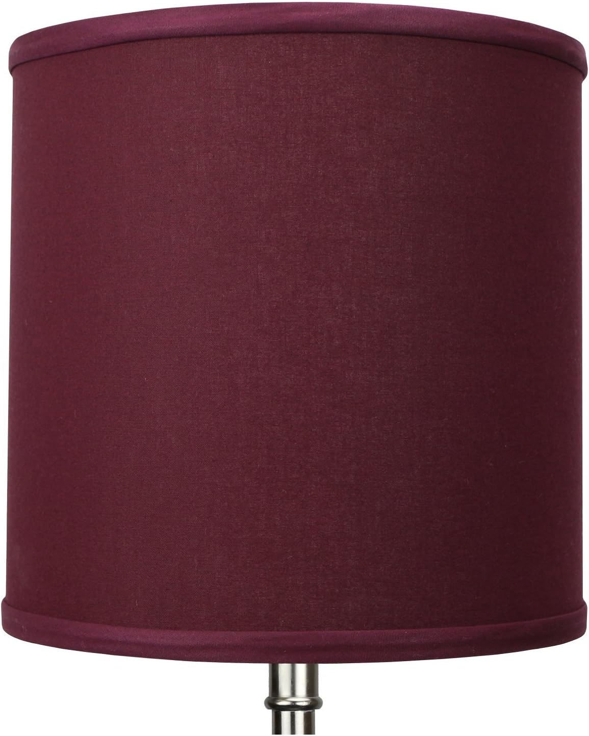 FenchelShades.com 10" Top Diameter x 10" Bottom Diameter 10" Height Fabric Drum Lampshade Spider Attachment (Linen Burgundy)