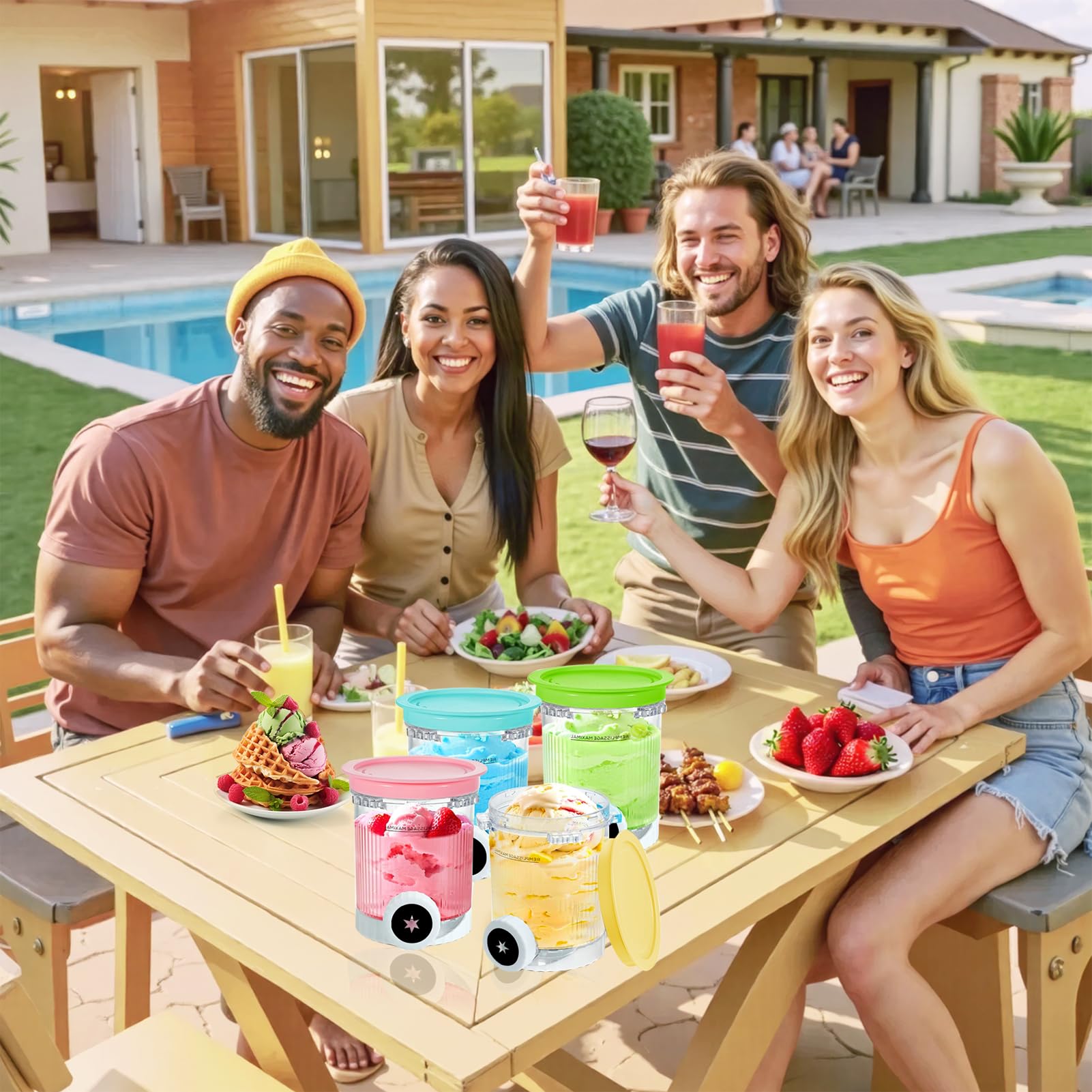 Lot de 4 Récipients pour Ninja Swirl by CREAMi Machine à Glace NC700 Series, Pots Compatibles avec Ninja Swirl, pour Ninja NC701EU Accessoire Sans BPA et Lave-vaisselle (4)