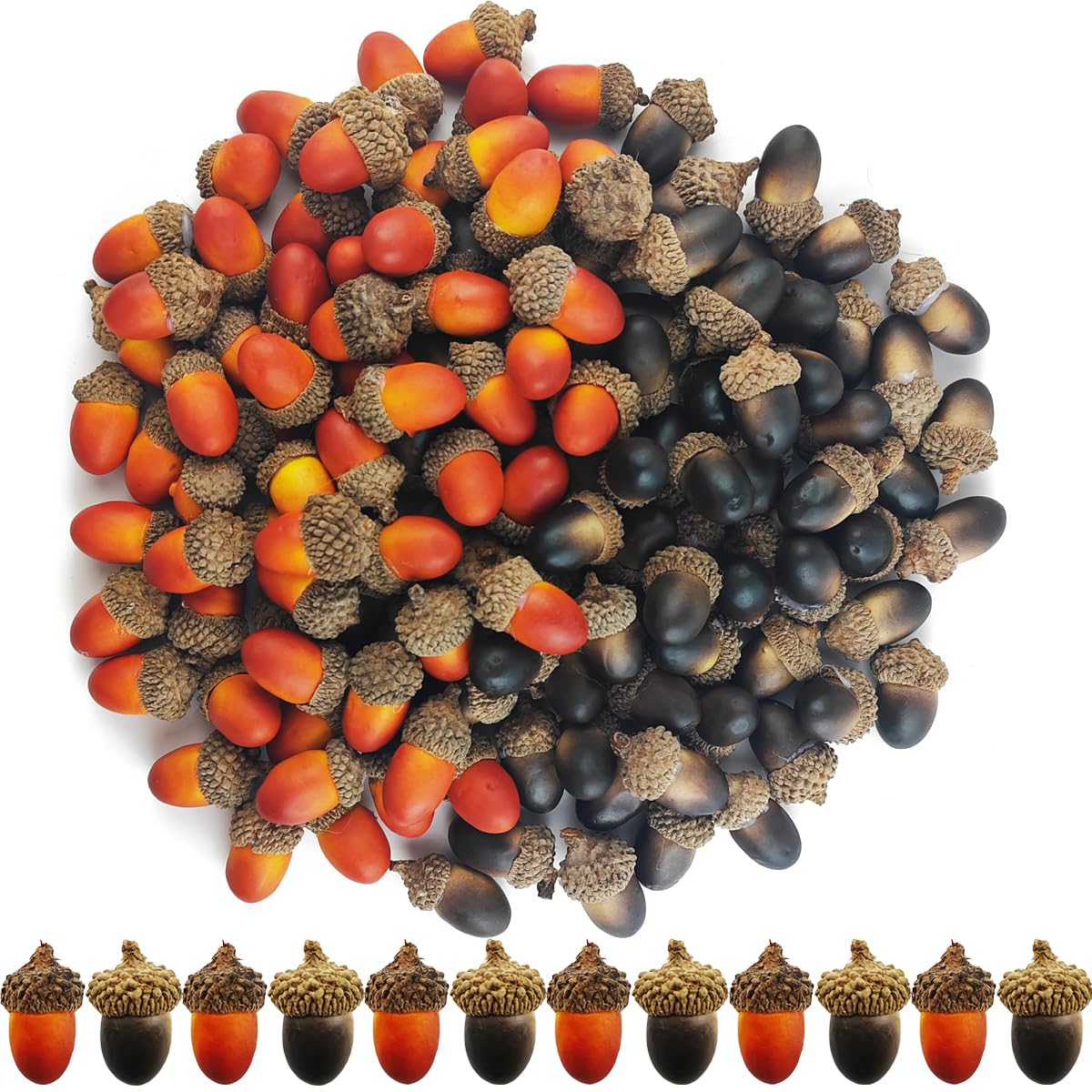 TIHOOD 160PCS Artificial Acorns Bulk Small Fake Lifelike Simulation Acorn with Natural Cap for Crafts, Wedding, Home Vase Filler Decor