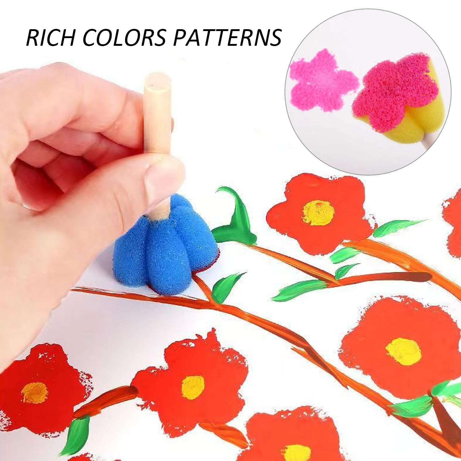 Lot De 10 Pinceaux éponge Pour Enfants - Créativité Et Peinture Facile