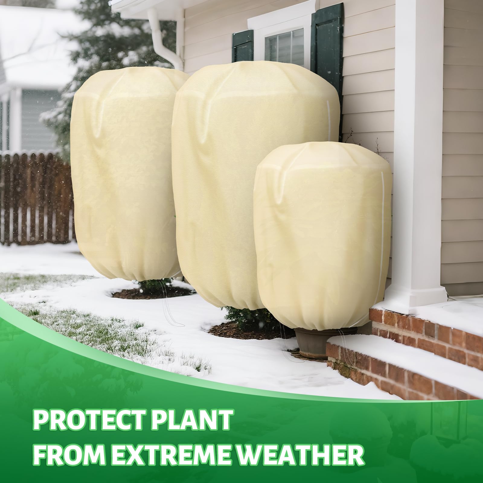 Becoyou Lot De 3 Housse Hivernage Plante, 110 X 90cm Voile D Hivernage