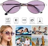 Vylenxio Retro Oval Sunglasses UV400 – Adjustable skin friendly nose pads
